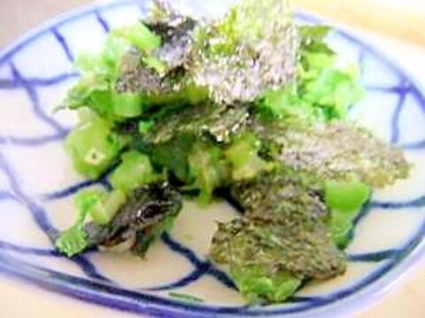 節約レシピ★レンジで大根の葉の海苔ゴマ油